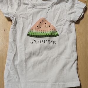 Kids Summer Watermelon T-Shirt - White & Green